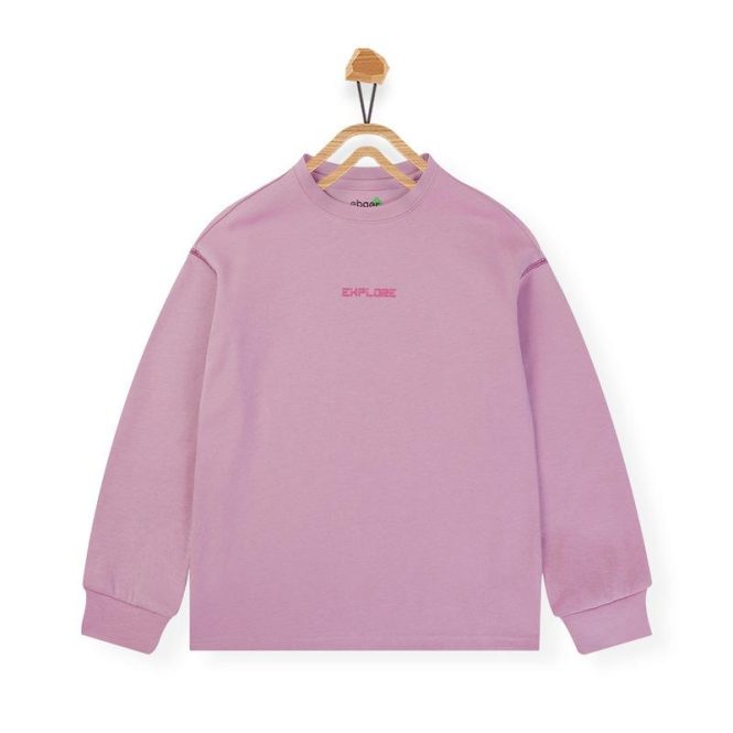 Activewear | Womens  Ballet Pink Embroidered Oversized Sweatshirt Activewear Activewear