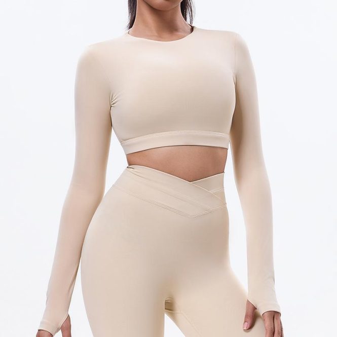 Activewear | Womens  Taupe Sculpt Luxe Long Sleeve Sports Top Activewear Activewear