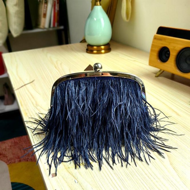 Bags | Womens  Black Feather Clutch Accessories Bags