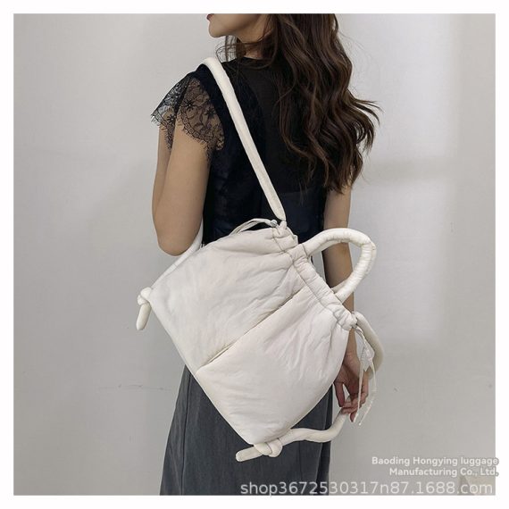 Bags | Womens  Cream Nylon Padded Tube Handle Tote Bag Accessories Bags