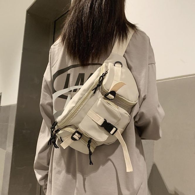 Bags | Womens  Cream Oversized Multi Pocket Bum Bag Accessories Bags