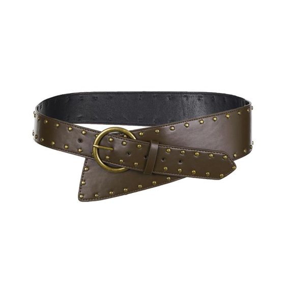 Belts | Womens  Brown Stud Detail Cross Over Buckle Waist Belt Accessories Belts