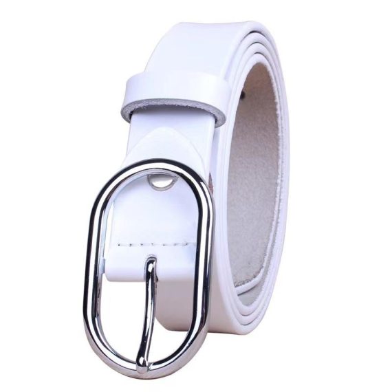 Belts | Womens  White Pu Oval Gold Buckle Belt Accessories Belts