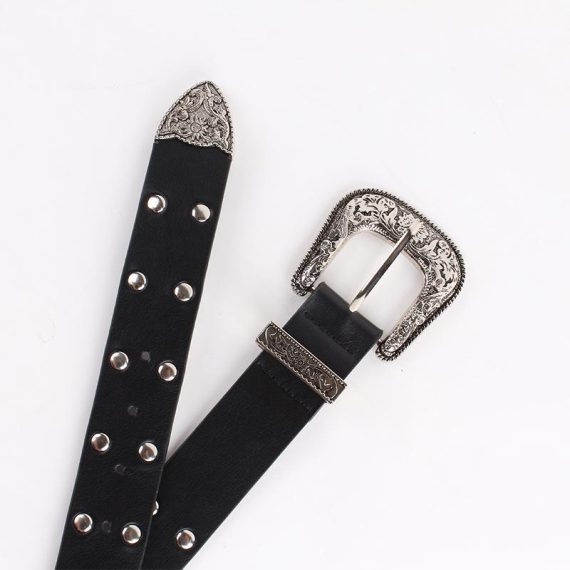 Belts | Womens  White Western Buckle Stud Belt Accessories Belts