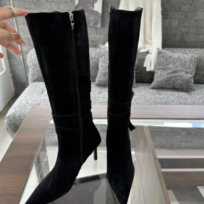 Boots | Womens  Brown Vintage Point Toe Motor Cross High Heeled Knee Boots Boots Boots