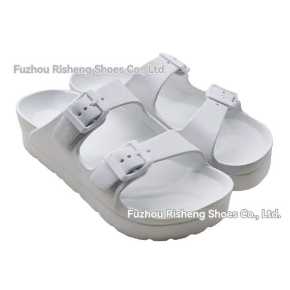 Chunky Sandals | Womens  White Round Toe Chunky Sole Buckle Detail Sandals Chunky Sandals Chunky Sandals