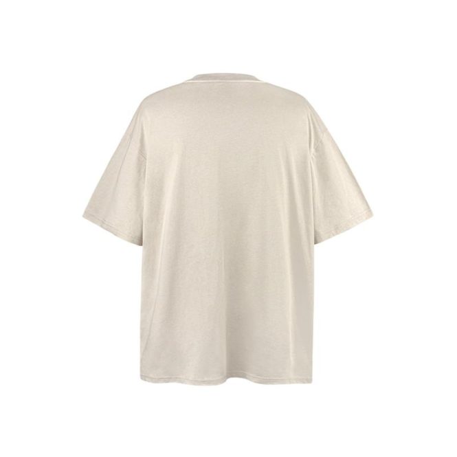 Co-Ords | Womens  Oatmeal Cotton Oversized Boxy T-Shirt Clothing Co-Ords