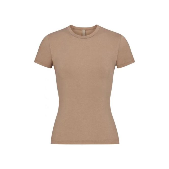 Co-Ords | Womens  Tall Mocha Core Collection Tab Contour Sculpt Short Sleeve T Shirt Clothing Co-Ords