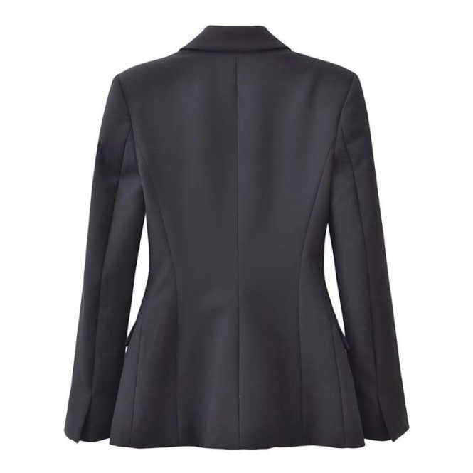 Coats & Jackets | Womens  Black Woven Cinched Curve Hem Blazer Clothing Black