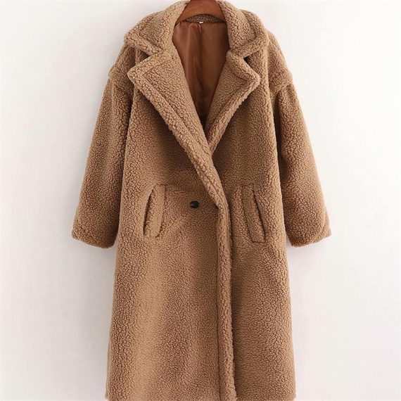 Coats & Jackets | Womens  Camel Borg Lapel Drop Arm Midi Coat Clothing Camel