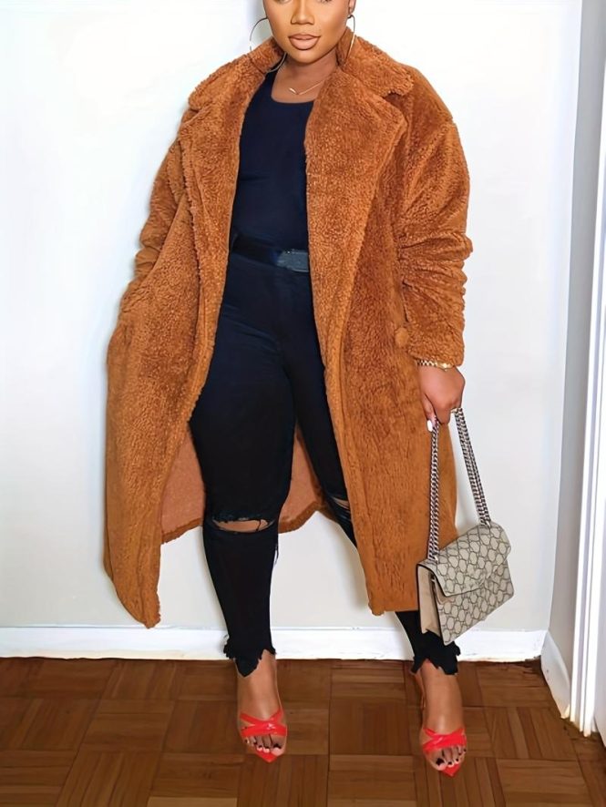 Coats & Jackets | Womens  Camel Teddy Bear Borg Coat Clothing Camel