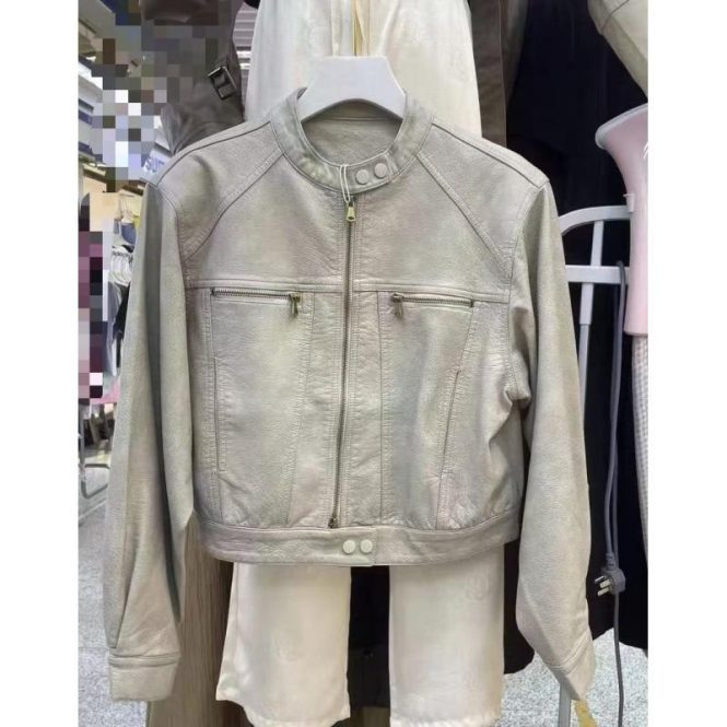 Coats & Jackets | Womens  Cream Faux Leather Panelled Sleeve Jacket Clothing Coats & Jackets