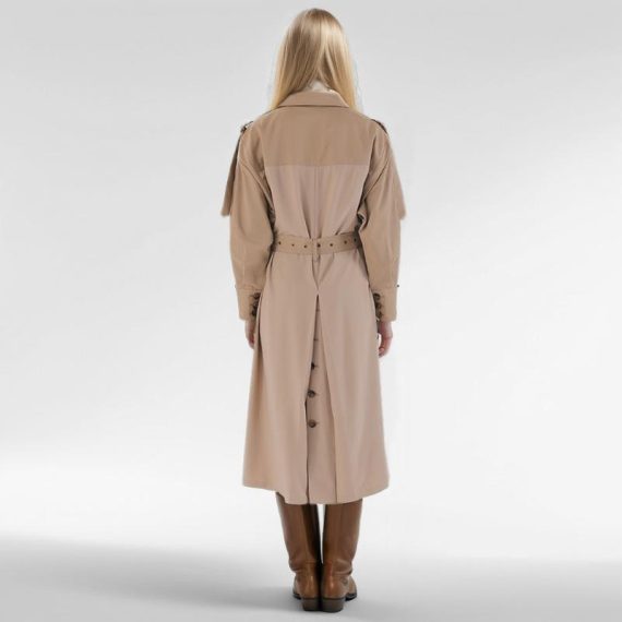 Coats & Jackets | Womens  Khaki Panel Detail Belted Trench Coat Clothing Coats & Jackets