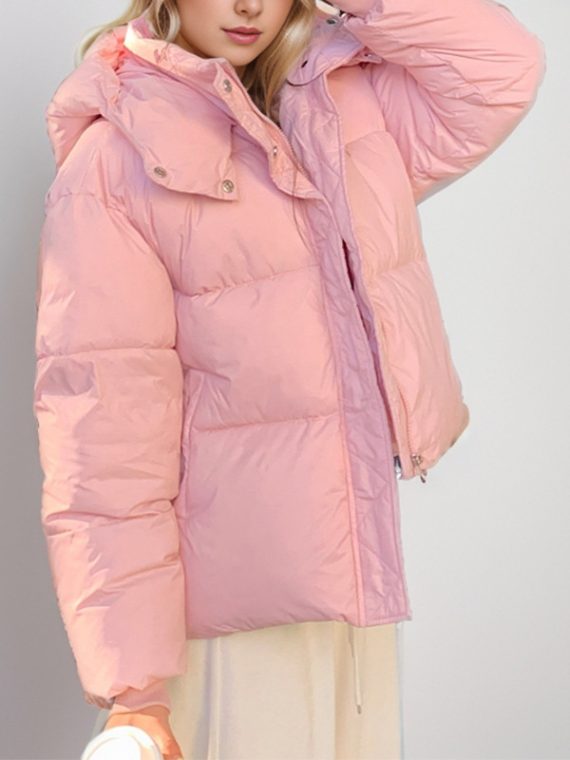 Coats & Jackets | Womens  Lilac Contrast Hood Puffer Jacket Clothing Coats & Jackets