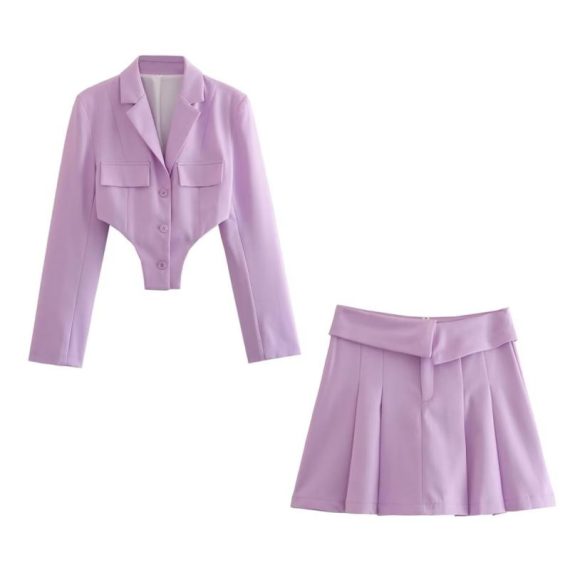 Coats & Jackets | Womens  Lilac Pocket Detail Super Cropped Blazer Clothing Coats & Jackets