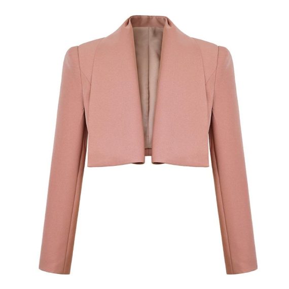 Coats & Jackets | Womens  Oatmeal Linen Look Crop Blazer Clothing Coats & Jackets