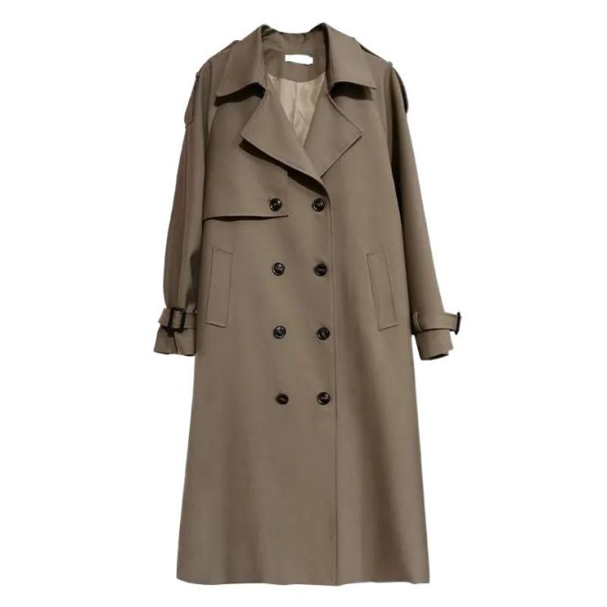 Coats & Jackets | Womens  Petite Taupe Oversized Trench Coat Clothing Coats & Jackets