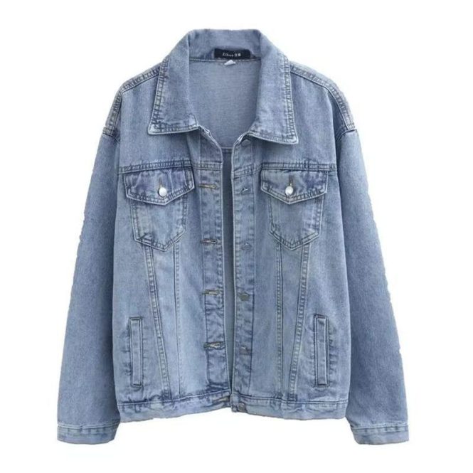 Coats & Jackets | Womens  Prettylittlething Light Blue Wash Oversized Boyfriend Denim Jacket Clothing Coats & Jackets