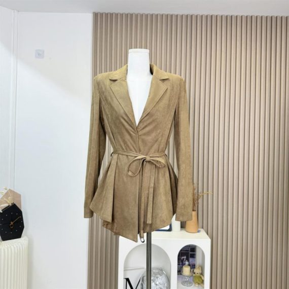 Coats & Jackets | Womens  Sand Wide Belted Waist Blazer Clothing Coats & Jackets