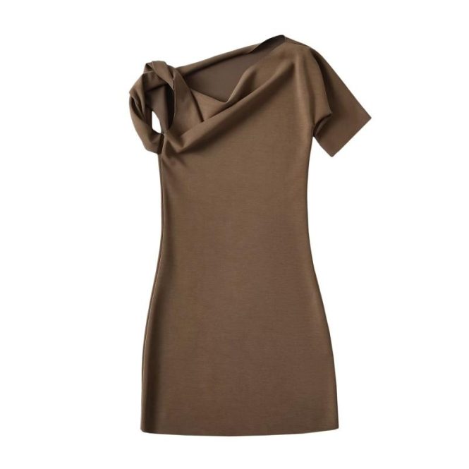 Dresses | Womens  Khaki High Neck Cowl Backless Bodycon Dress Clothing Dresses