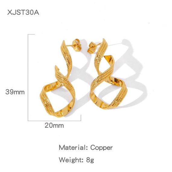 Earrings | Womens  Gold Twisted Diamante Drop Earrings Accessories Earrings