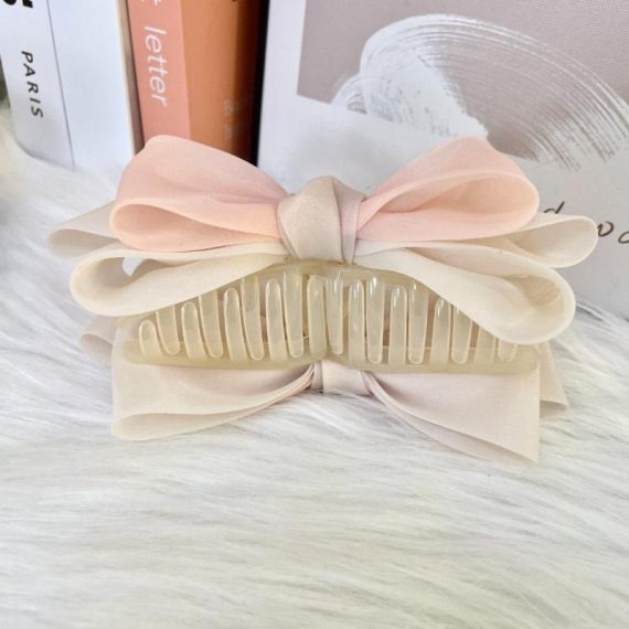 Hair Accessories | Womens  Cream Satin Oversized Bow Hair Claw Accessories Cream