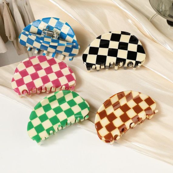 Hair Accessories | Womens  Pink Gingham Claw Hair Clip Accessories Hair Accessories