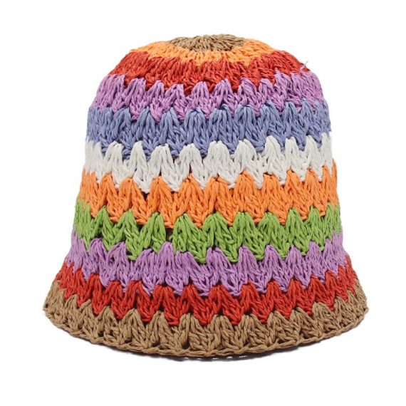 Hats | Womens  Multi Raffia Stripe Bucket Hat Accessories Hats