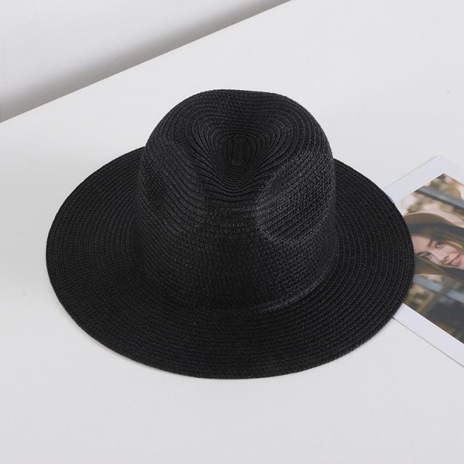 Hats | Womens  Prettylittlething Black Raffia Large Sun Hat Accessories Black