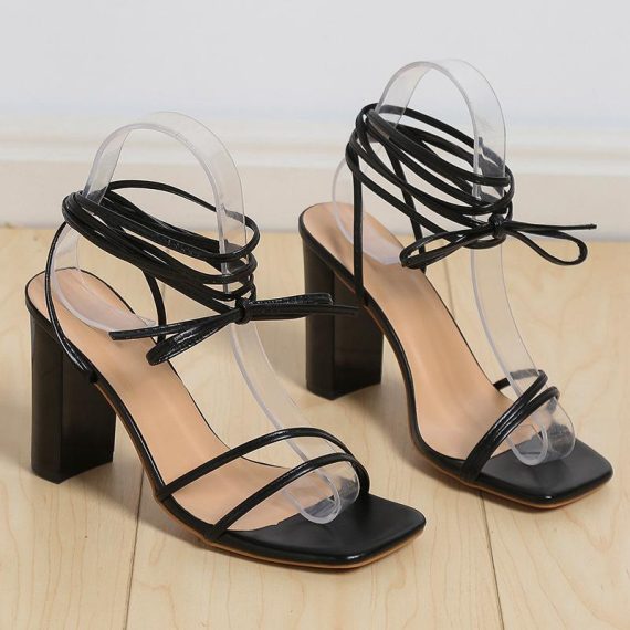 Heels | Womens  Black Block Heel Sandal Heels Black