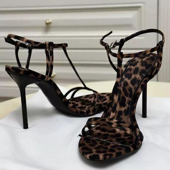 Heels | Womens  Leopard Pu Point Toe Barley There High Heel Sandals Heels Heels