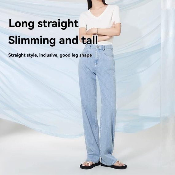 Jeans | Womens  Light Blue Seam Detail Wide Leg Denim Jean Clothing Jeans