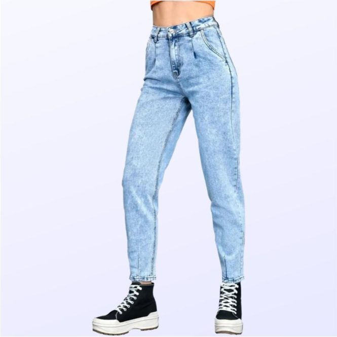 Jeans | Womens  Light Blue Wash Asymmetric Waistband Long Straight Leg Jeans Clothing Jeans