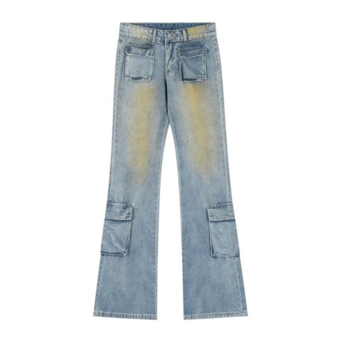 Jeans | Womens  Tall Ombre Wash Distressed Detail High Waist Wide Leg Jeans Clothing Jeans