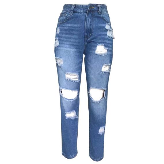 Jeans | Womens  Vintage Wash High Rise Ripped Straight Leg Jeans Clothing Jeans