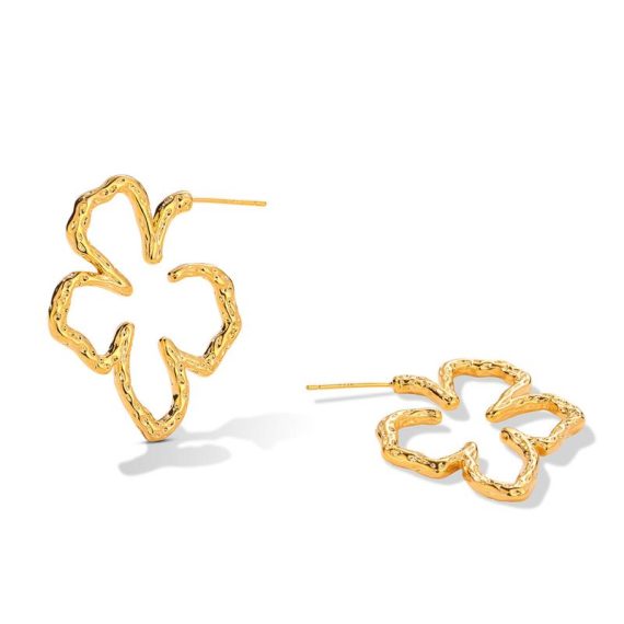 Jewellery | Womens  Gold Floral Abstract Hoop Earrings Accessories Earrings