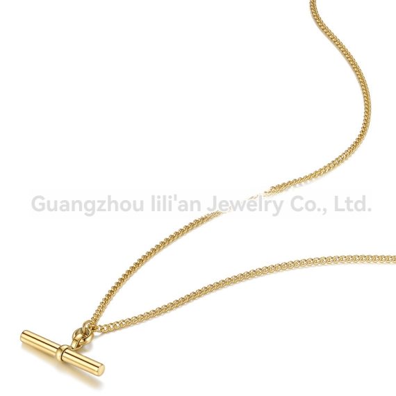 Jewellery | Womens  Gold Simple Thick T Bar Necklace Accessories Gold