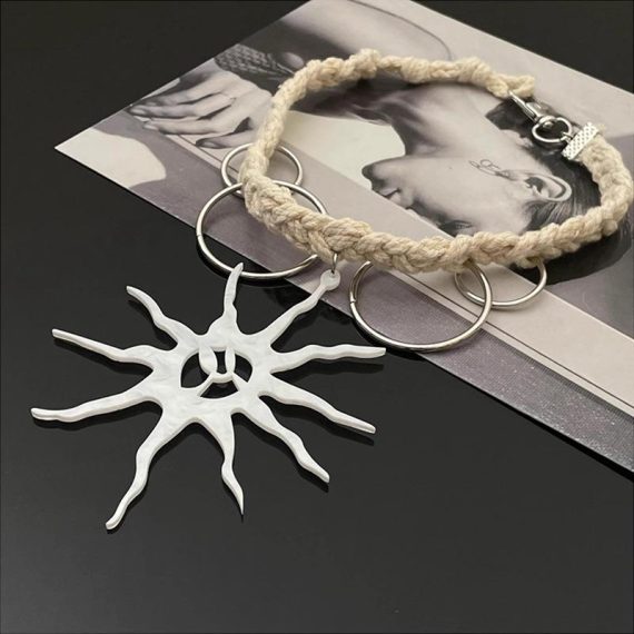 Jewellery | Womens  Silver Sun Detail Pink Rope Necklace Accessories Jewellery