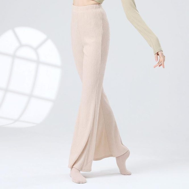 Knitwear | Womens  Oatmeal Luxe Rib Knit Wide Leg Trousers Clothing Co-Ords