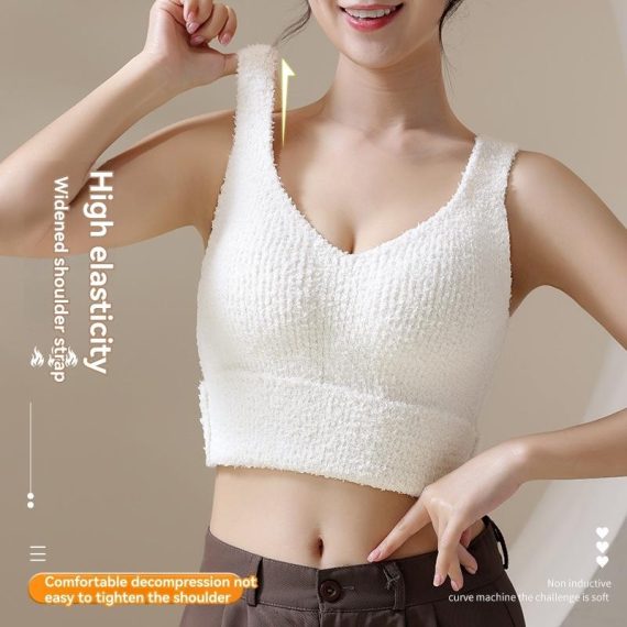 Loungewear | Womens  Cream Teddy Knit Bralet Clothing Cream