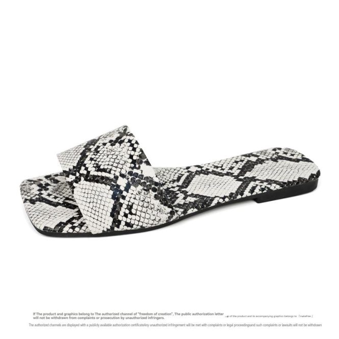 Sandals | Womens  Snake Print Pu Square Toe Wedge Heeled Sandals Sandals Multi