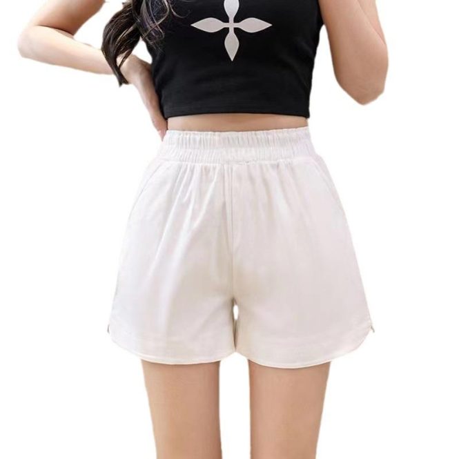 Shorts | Womens  White Woven Elastic Waist Floaty Shorts Clothing Shorts