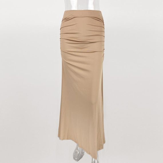 Skirts | Womens  Mocha Sheer Burnout Mesh Fold Over Hem Low Rise Maxi Skirt Clothing Mocha