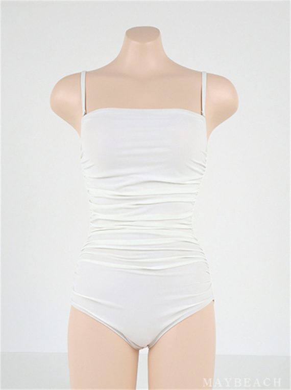 Tops | Womens  Shape White Mesh Ruched Detail Thong Bodysuit Clothing Tops