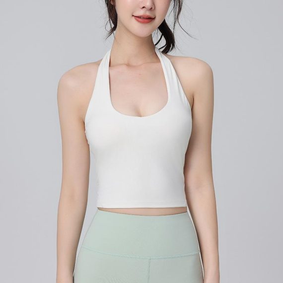 Tops | Womens  White Contour Rib Halterneck Top Clothing Tops