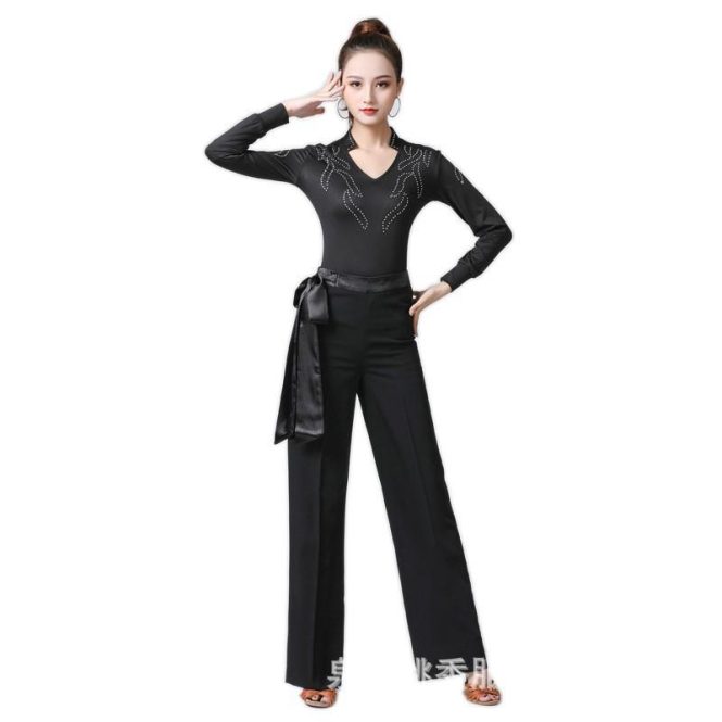 Trousers | Womens  Black Satin Tailored Belted Wide Leg Trousers Black