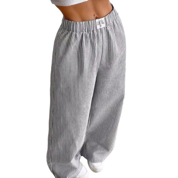 Trousers | Womens  Light Grey Two Tone Rib High Waist Flares Clothing Moss Grey