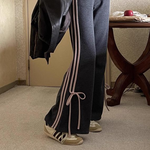 Trousers | Womens  Navy Shell Bow Detail Track Pants Clothing Loungewear