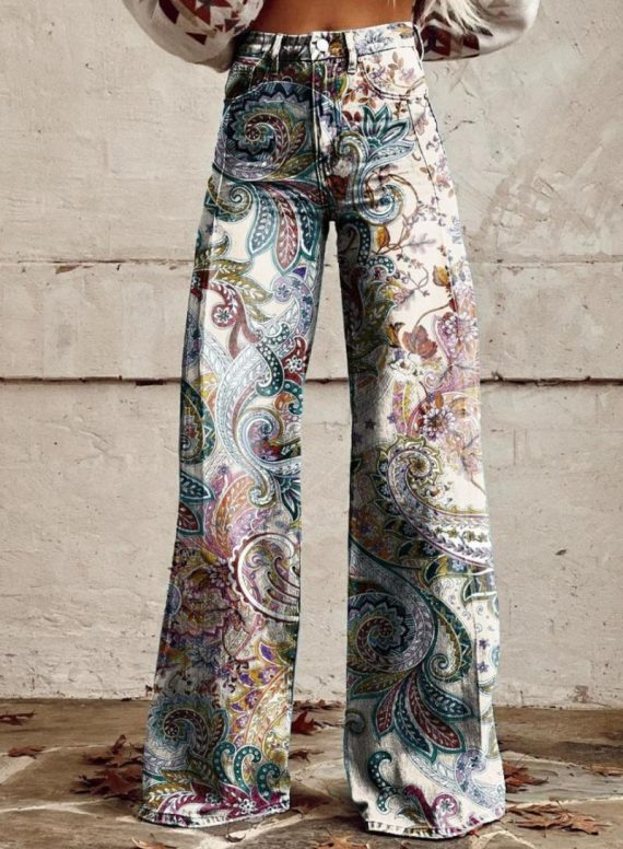 Trousers | Womens  Orange Aztec Printed Jacquard Twill Tassel Side Trousers Clothing Orange