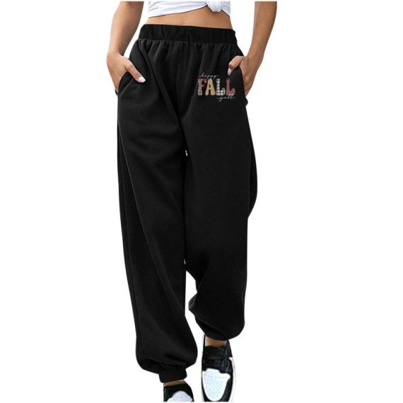 Trousers | Womens  Petite Black Printed Straight Leg Joggers Clothing Black